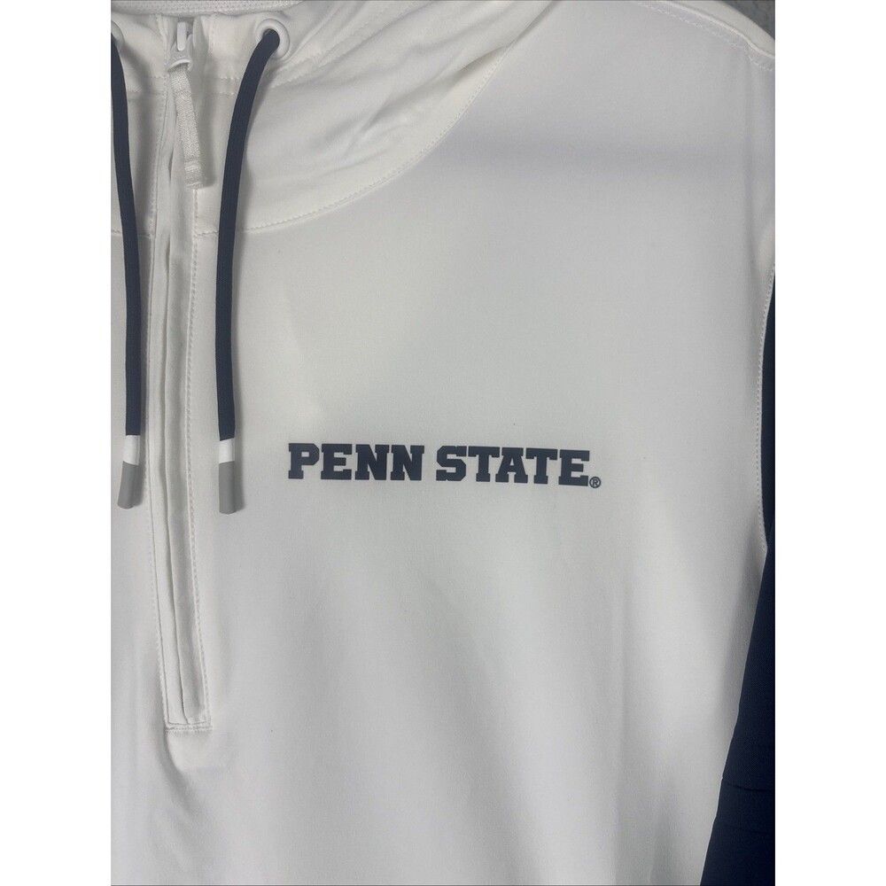 Penn State Nittany Lions Jacket Mens XL White NCAA Nike 1/4 Zip Hoodie - Picture 3 of 10